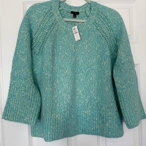 NWT Talbots sweater size Medium 3/4 sleeves green aqua